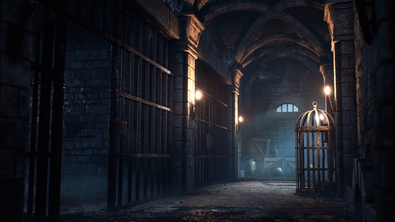 Prison Corridor | Wind, Fire, Thunder | 15 Minutes of Ambience