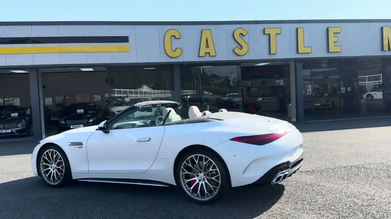 2023 MERCEDES SL55 AMG 4MATICPLUS TOURING PLUS 4.0 469 BHP Designo Magno White at Castle Motors