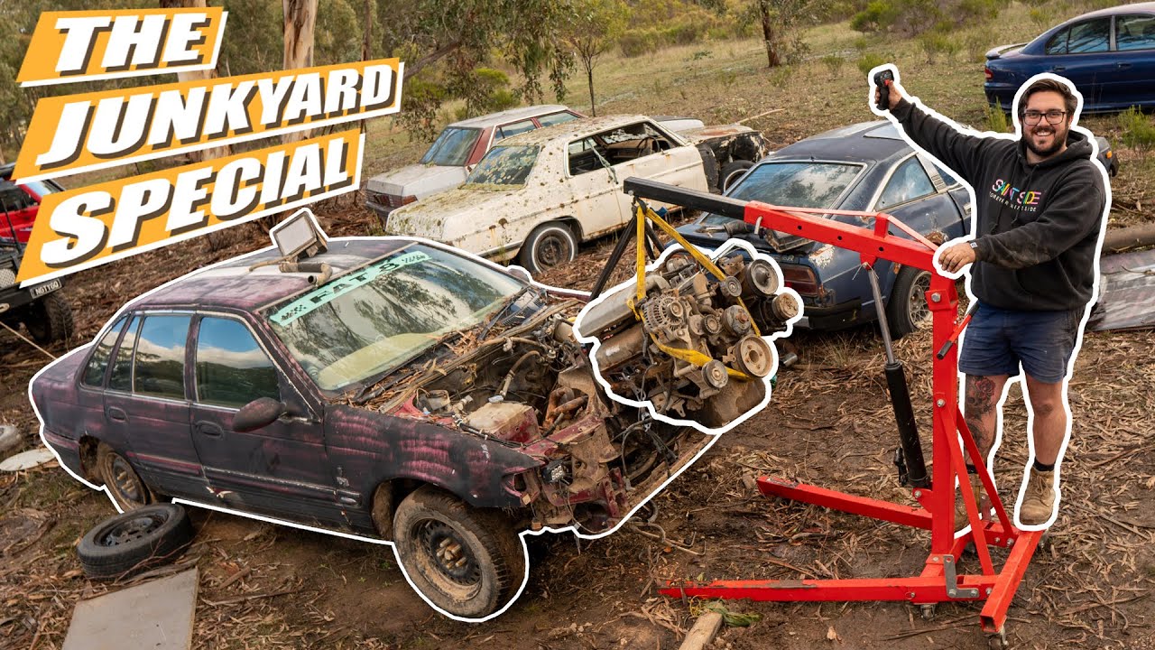 RIPPING AN ENGINE OUT IN THE MUD!! - Junkyard Engine For Nathans XE Falcon