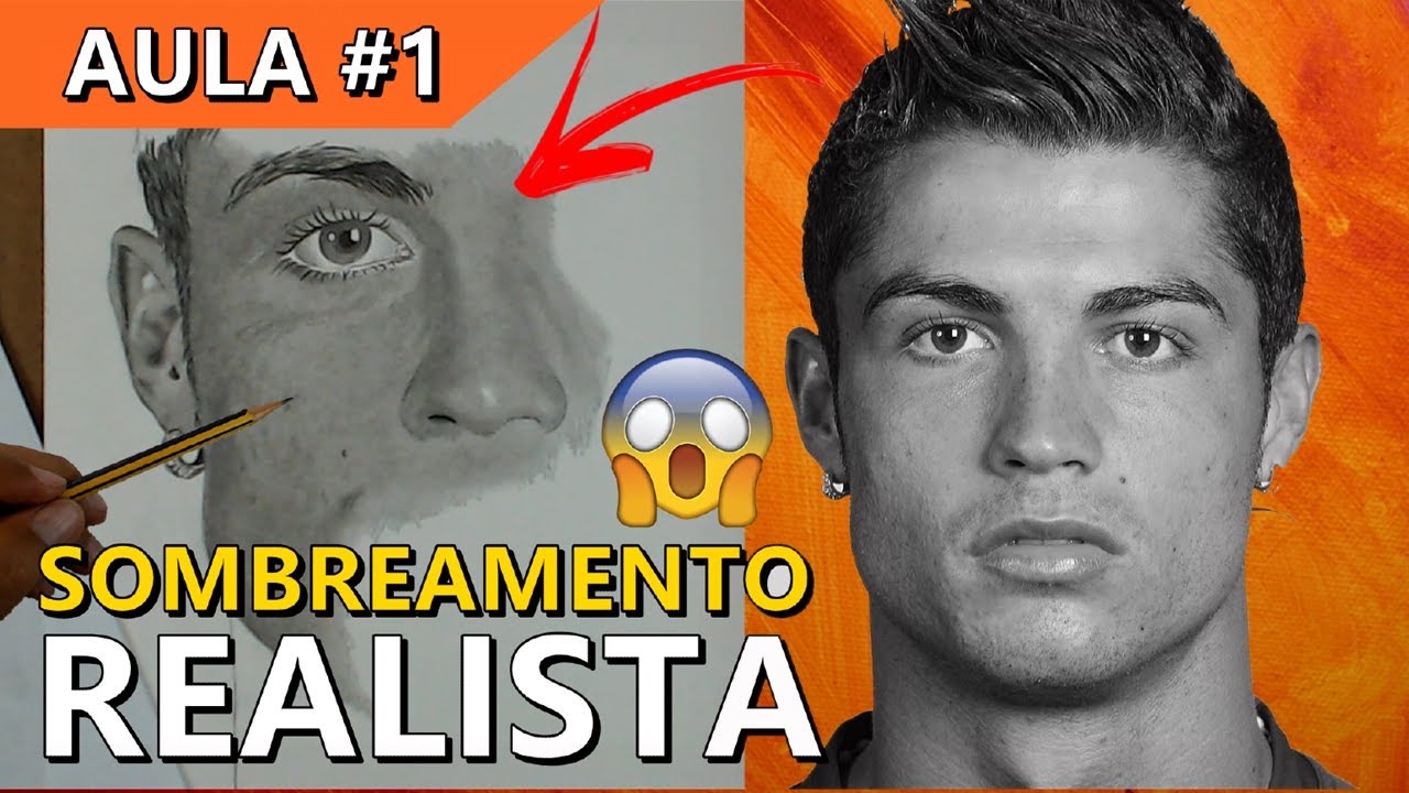Aula de Desenho Realista: Como Desenhar o Cristiano Ronaldo (Sombreamento Realista - Aula 1)
