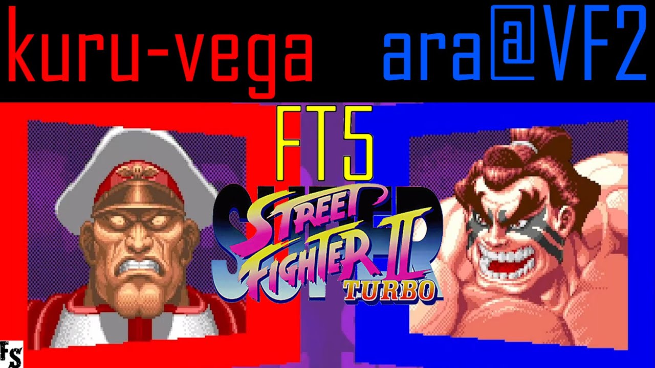 Super Street Fighter 2 Turbo - kuru-vega [Dictator] vs ara@VF2 [E. Honda] (Fightcade FT5)