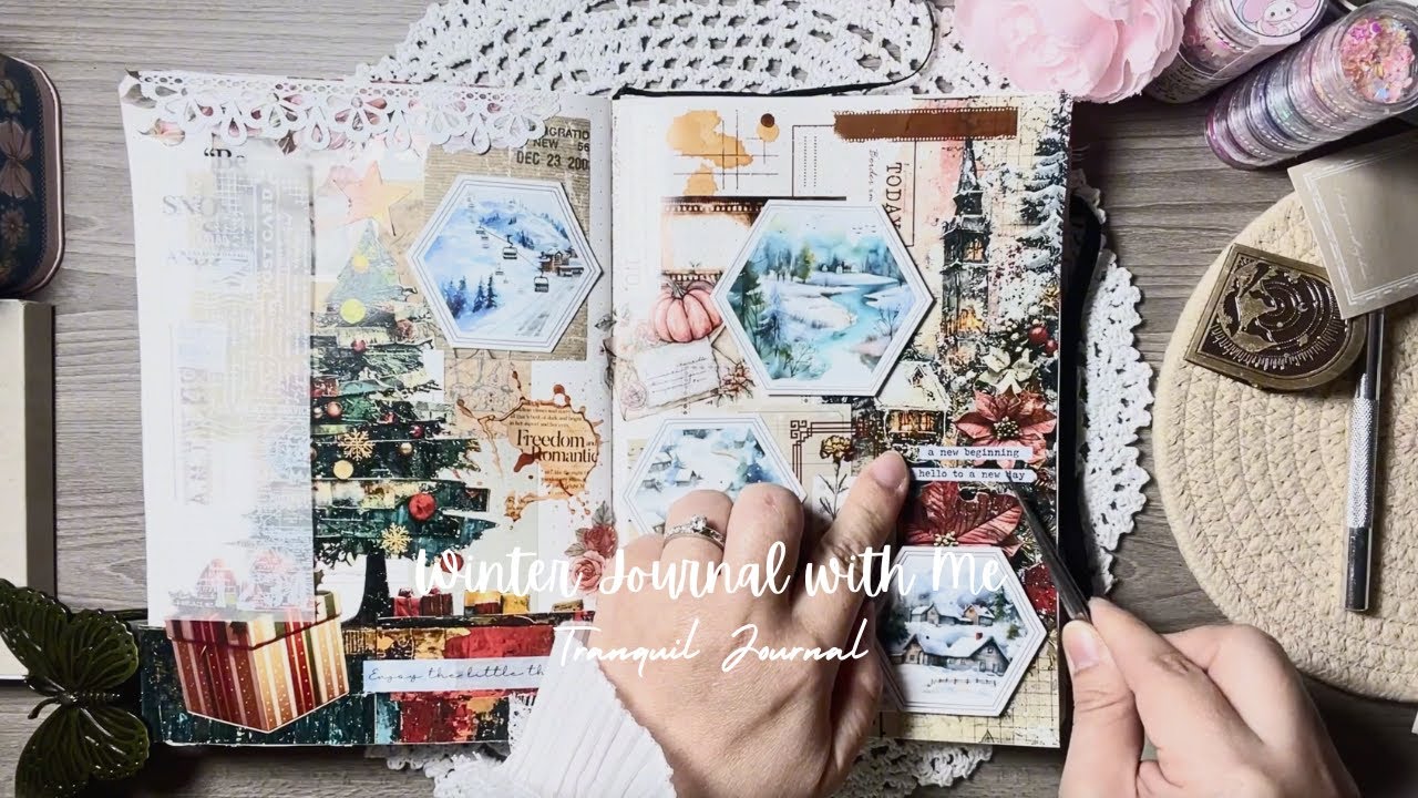 Winter Journal with Me ❄️ | Cozy Vintage Collage & Soft Paper Sounds