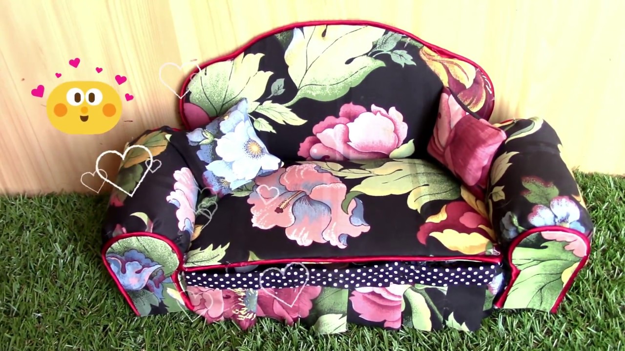 Como hacer Sofa Organizador para muñecas o alhajero Cartonaje DIY