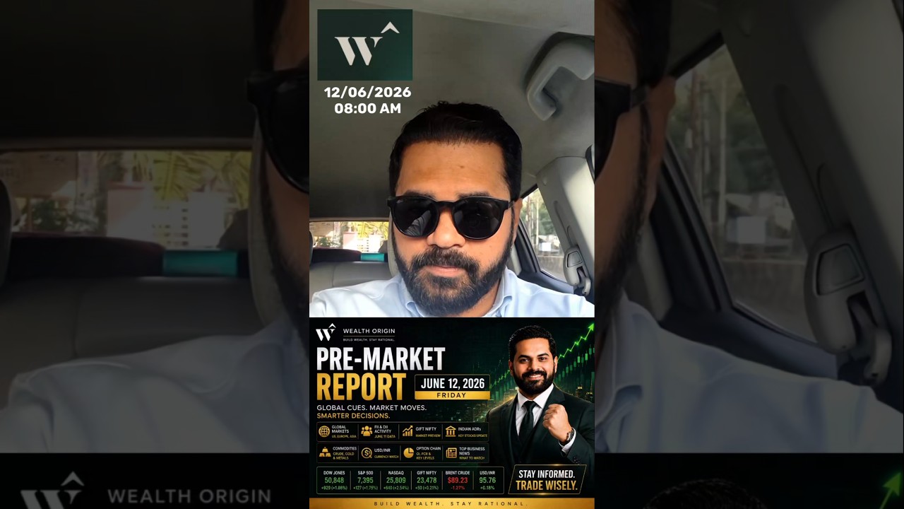 Nifty Today: Pre-Market Report | 12 June 2026 | Gift Nifty, FII DII Data, Global Markets, ADRs