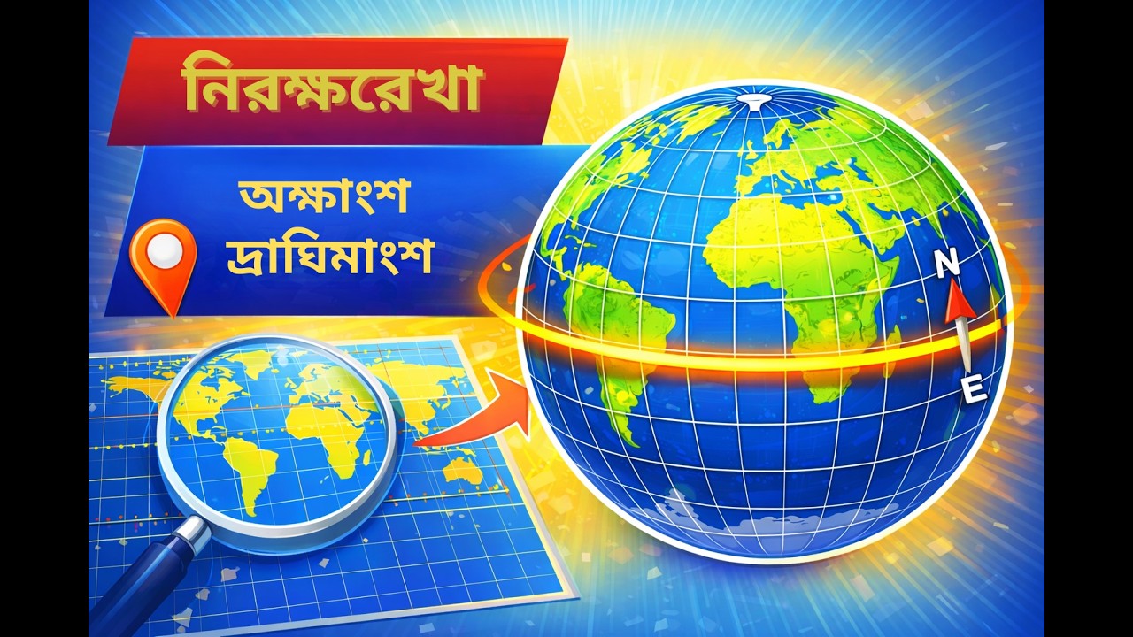 নিরক্ষরেখা বিষুবরেখা অক্ষাংশ দ্রাঘিমাংশ কি | অক্ষাংশ দ্রাঘিমাংশ নির্ণয়