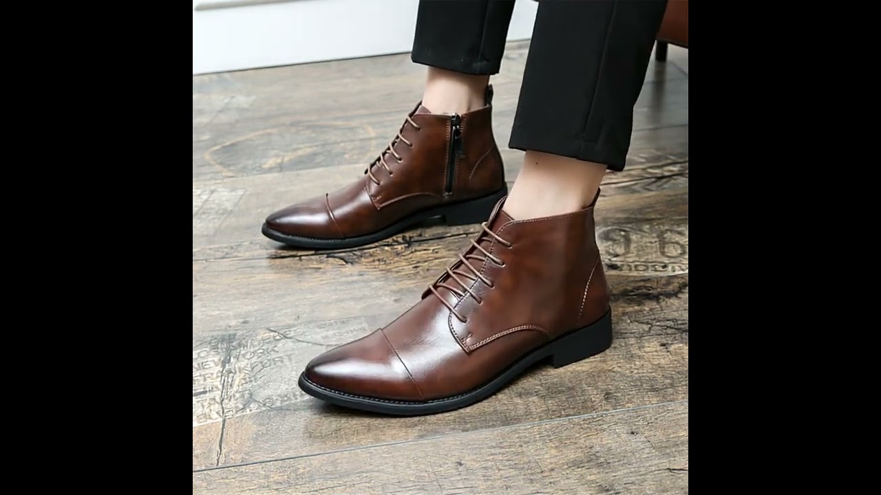 👢【MEN'S CLASSIC LACE-UP DRESS BOOTS】👢 #shoes #boots #fashion