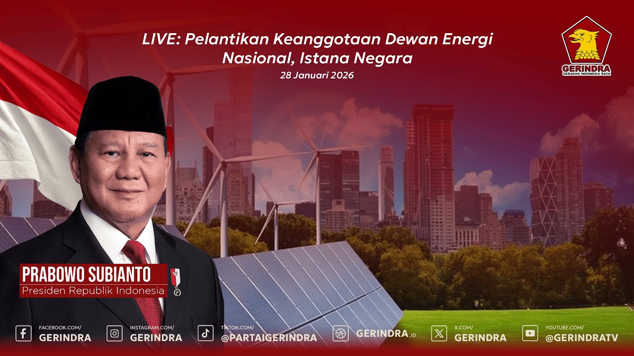 LIVE: Pelantikan Keanggotaan Dewan Energi Nasional, Istana Negara, 28 Januari 2026
