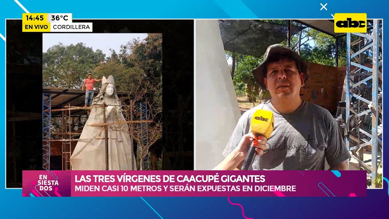Las tres vírgenes de Caacupé gigantes: miden alrededor de 10 metros y serán expuestas en diciembre
