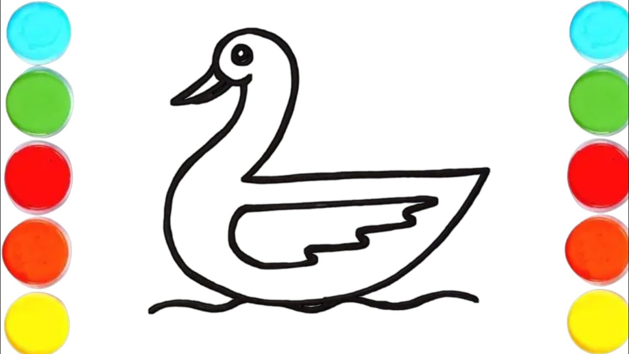 How To Draw A Duck 🦆 Drawing For Kids Toddlers Art....