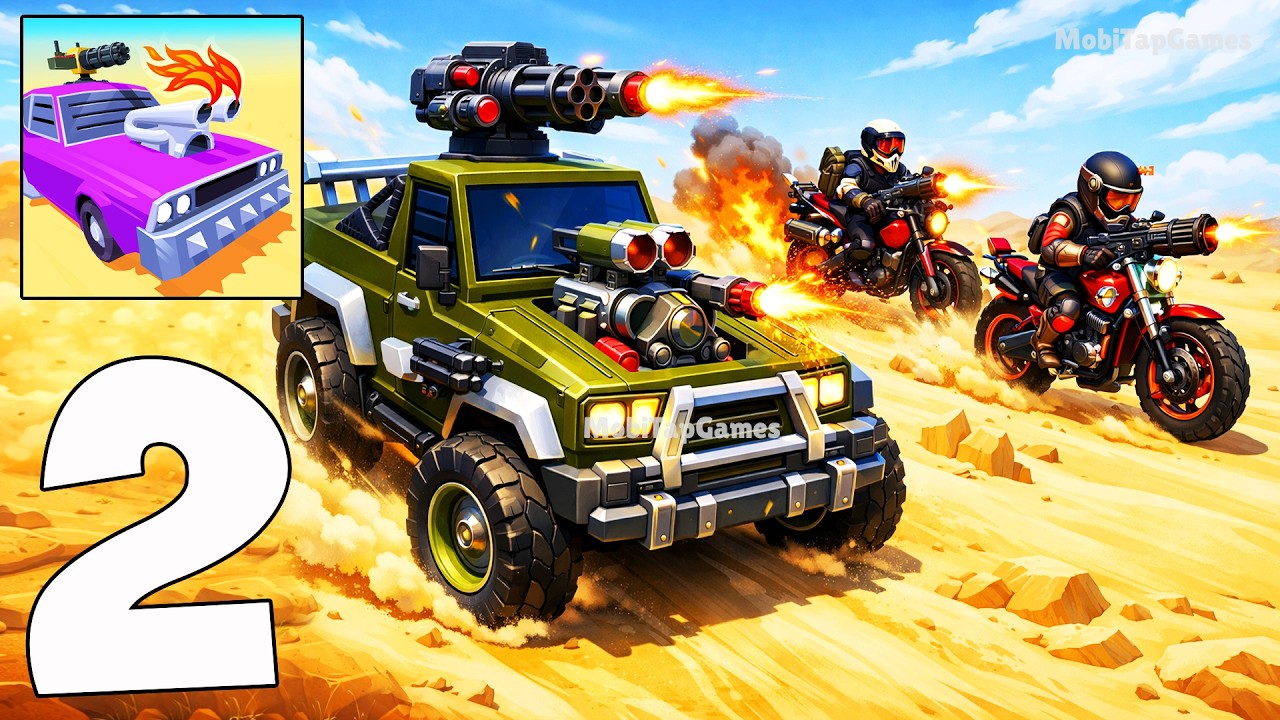 Desert Riders Car Battle Game – Intense Road Combat Gameplay Part 2 (iOS, Android)