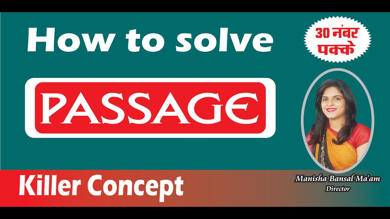 How to Solve Passage for SSC, BANK: Comprehension Passages Tricks in Hindi by Manisha Bansal Ma'am