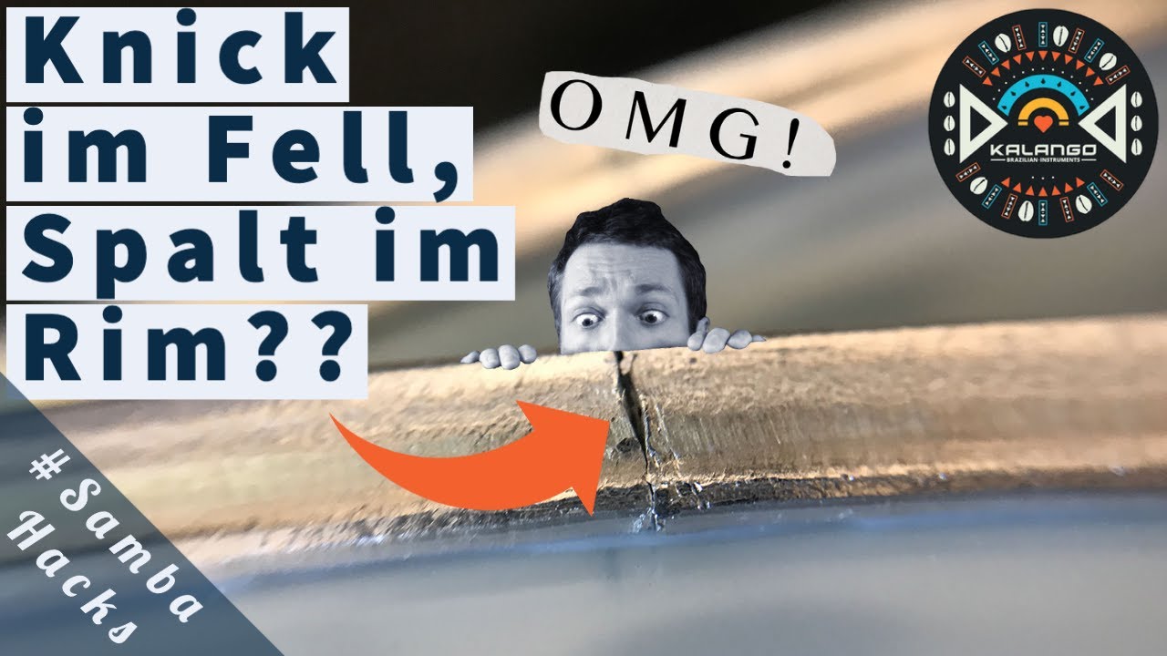 Samba Trommel hat Falte im Fell und Spalt im Aluring - Kalango.com #SambaHacks