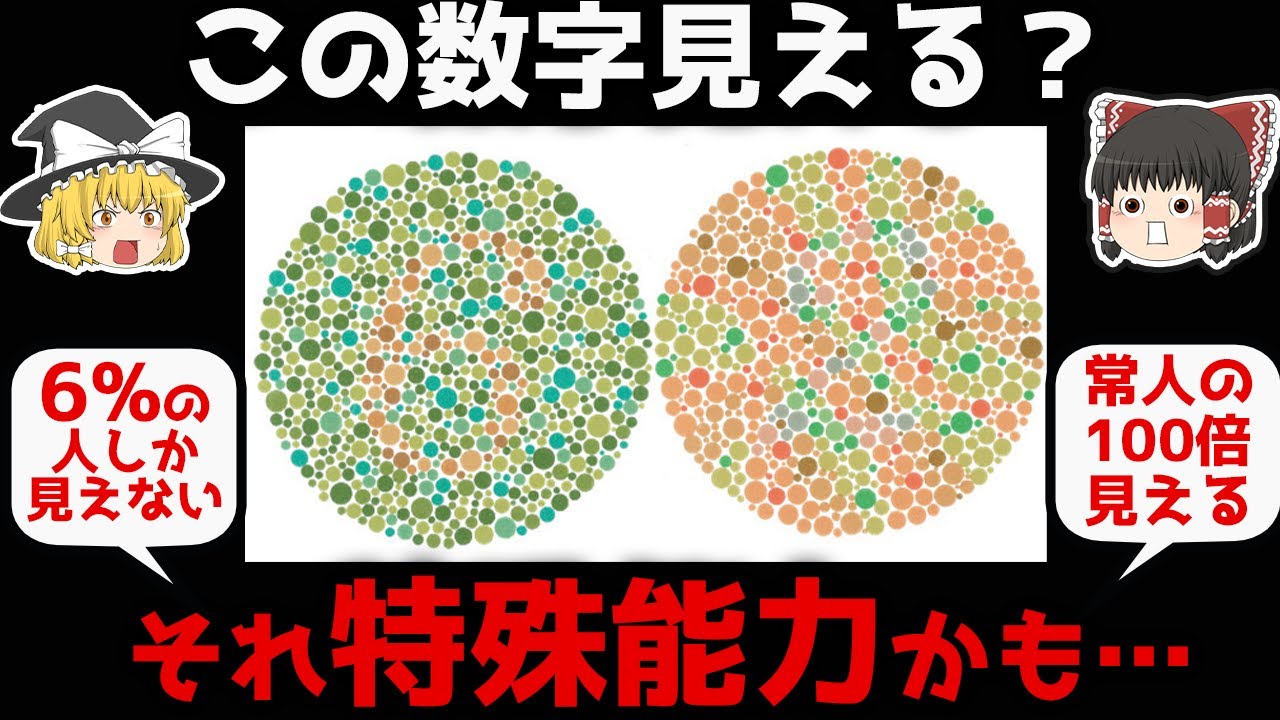 【ゆっくり科学】たった6%の人しか持っていない「4色型色覚」あなたはある？