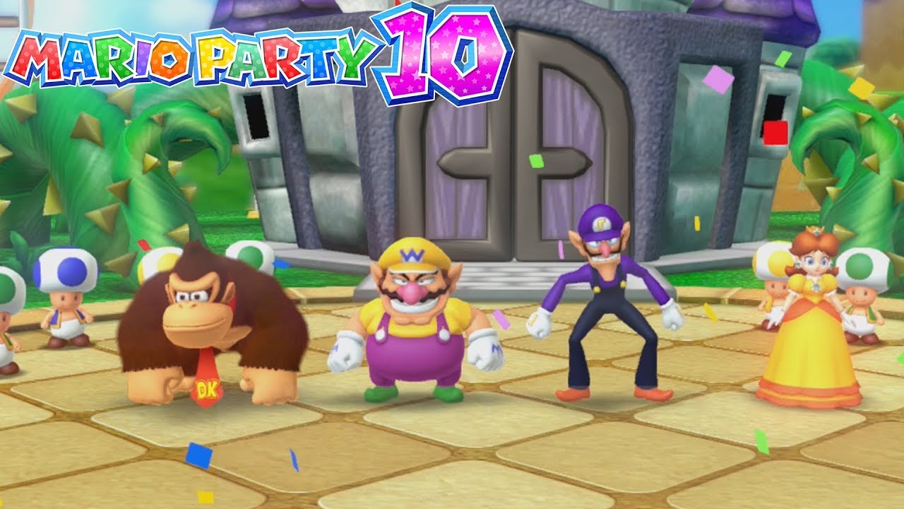 Mario Party 10 - Donkey Kong vs Wario vs Waluigi vs Daisy - Mushroom Park gameplay #15
