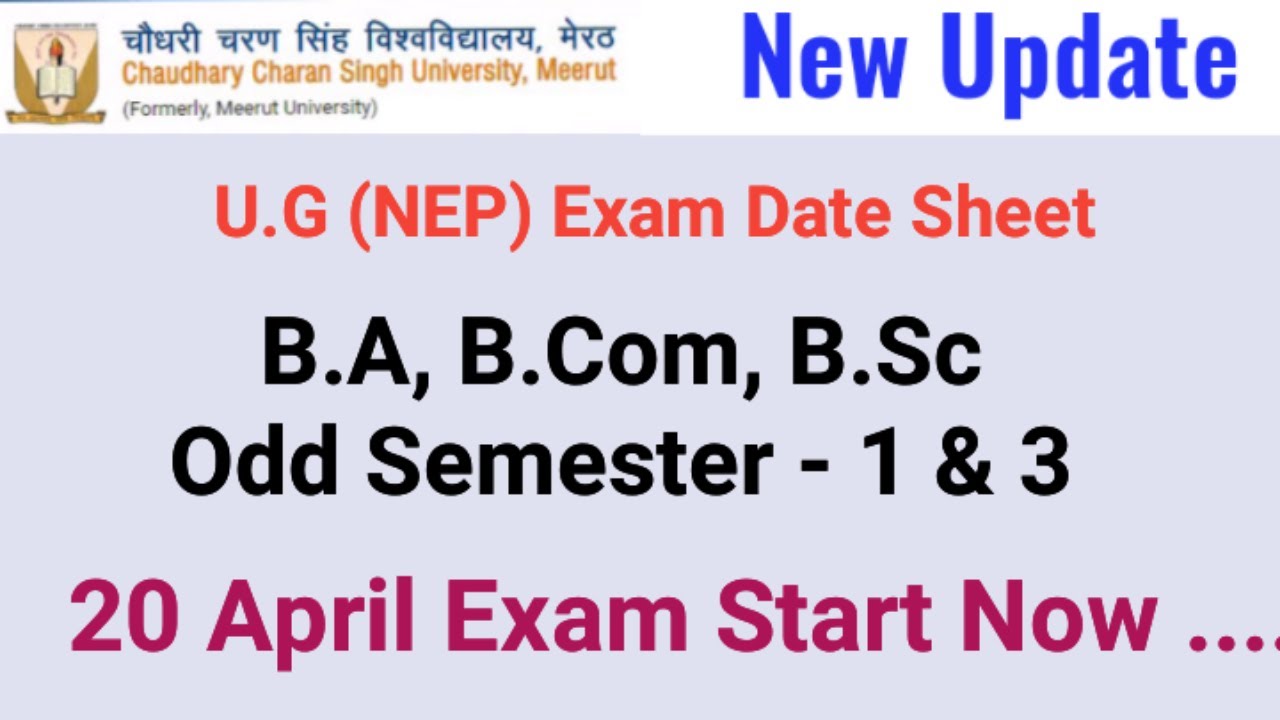 CCS University UG (NEP) Exam Datesheet 2022-23 | download UG (NEP) semester -1 & 3 exam datesheet