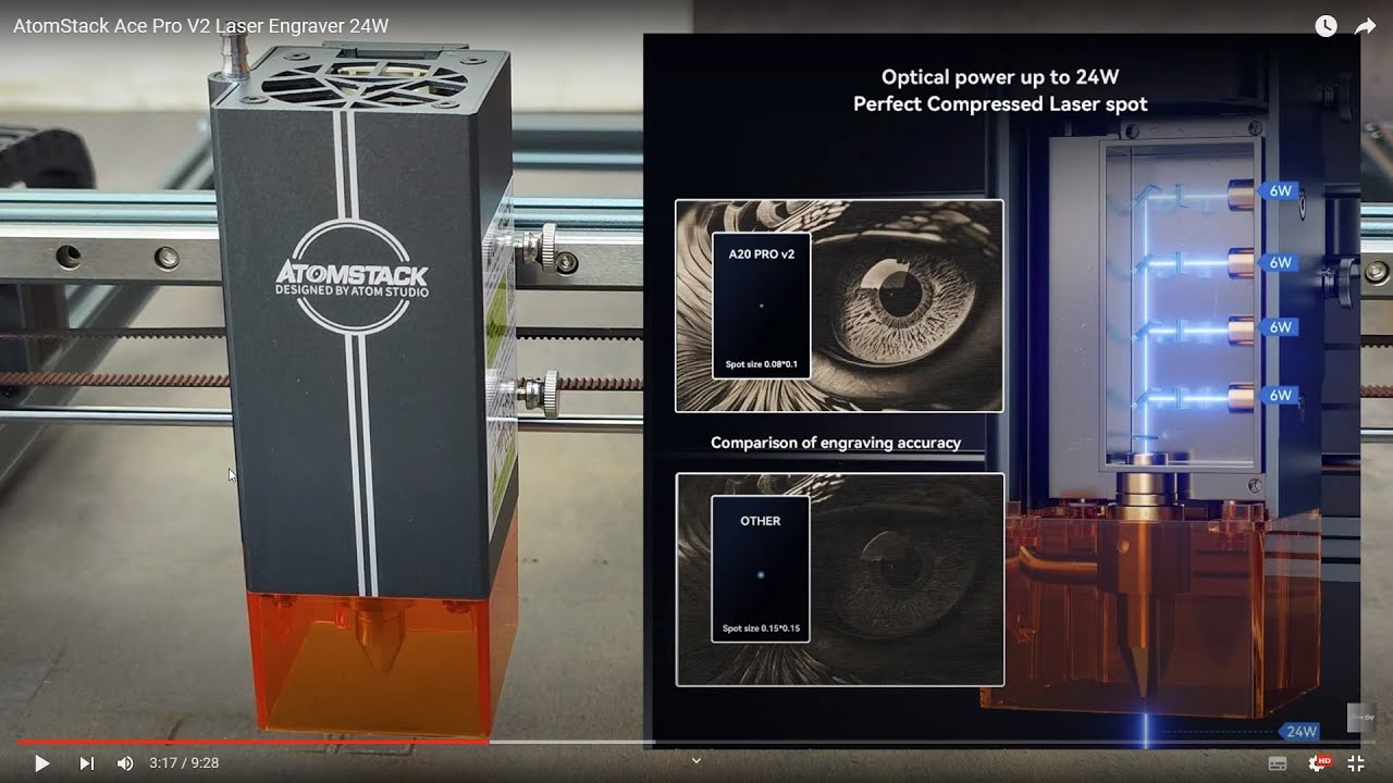 AtomStack Ace Pro V2 Laser Engraver 24W