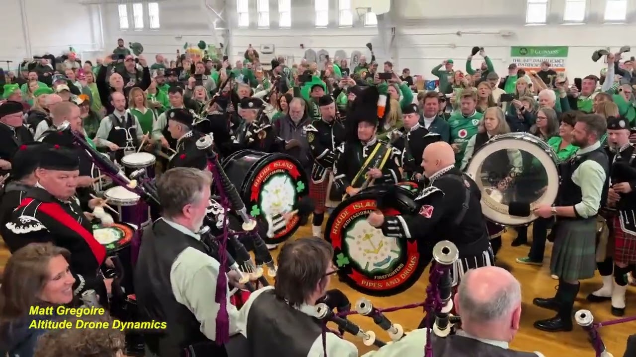 Rhode Island Professional Firefighters Pipes & drums tribute to Pawtucket Ice Rink shooting victims