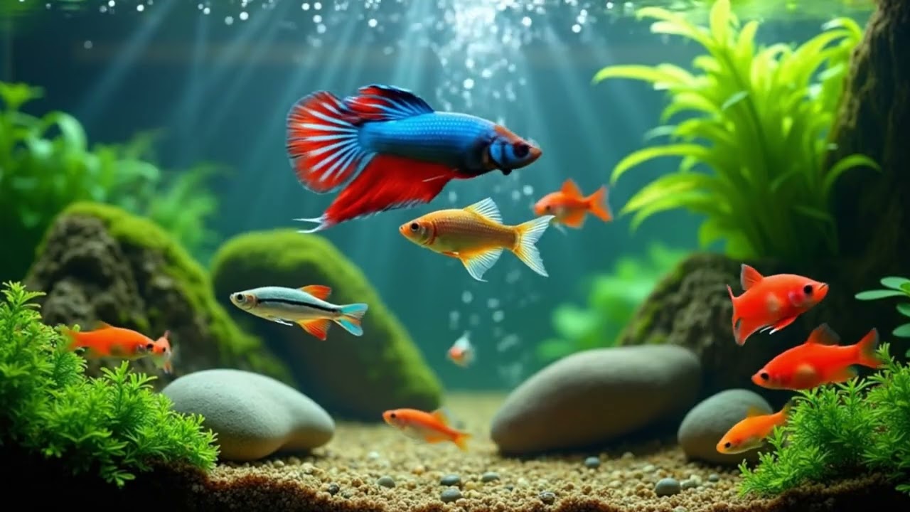 Relaxing Fish Aquarium ASMR 4K 🐟🎶 | Peaceful Music for Sleep, Study & Focus