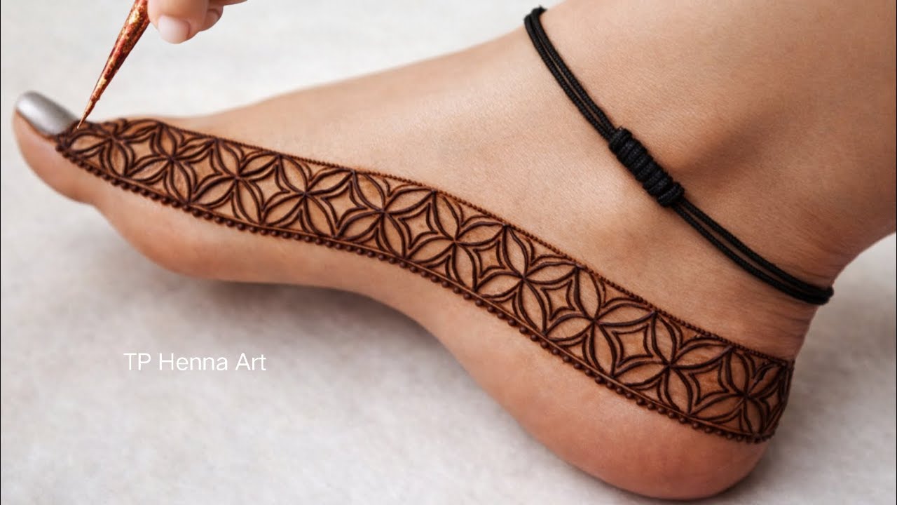 Beautiful Border Mehndi Design Step by Step|Pairon ke Mehandi designs|Mehndi 
