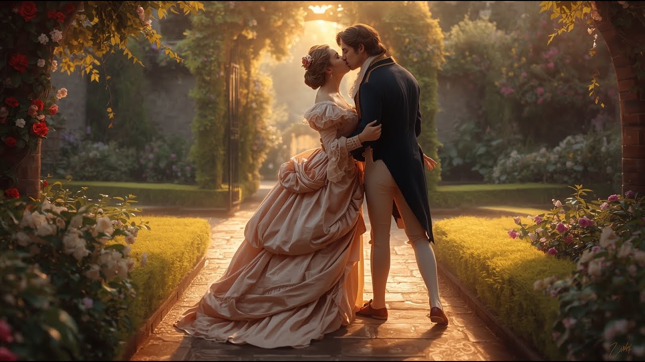 A Secret Kiss in the Moonlit Regency Garden