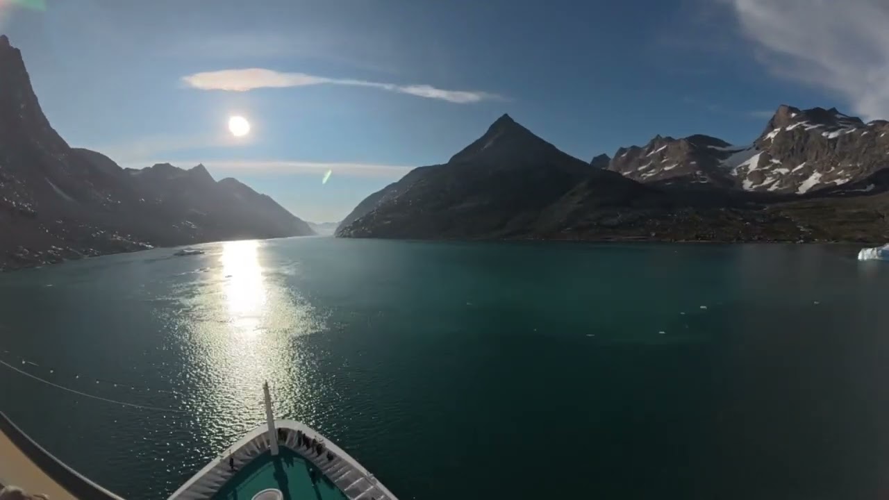 Prins Christian Sund Passage im Zeitraffer, AIDA Grönland Kreuzfahrt 2025 mit AIDAluna