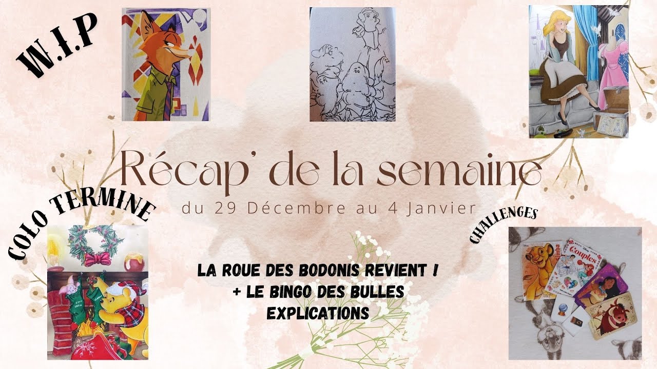 Récap' de la semaine du 29 Décembre au 04 Janvier (Coloriages adultes 💙)