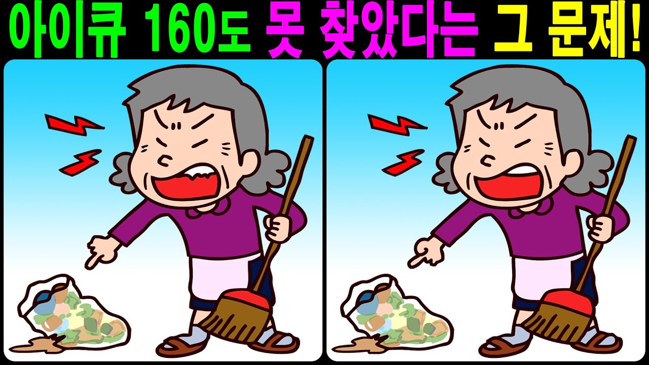【틀린그림찾기/치매예방】 아이큐 160도 못 찾았다는 그 문제! 【다른그림찾기/두뇌운동】
