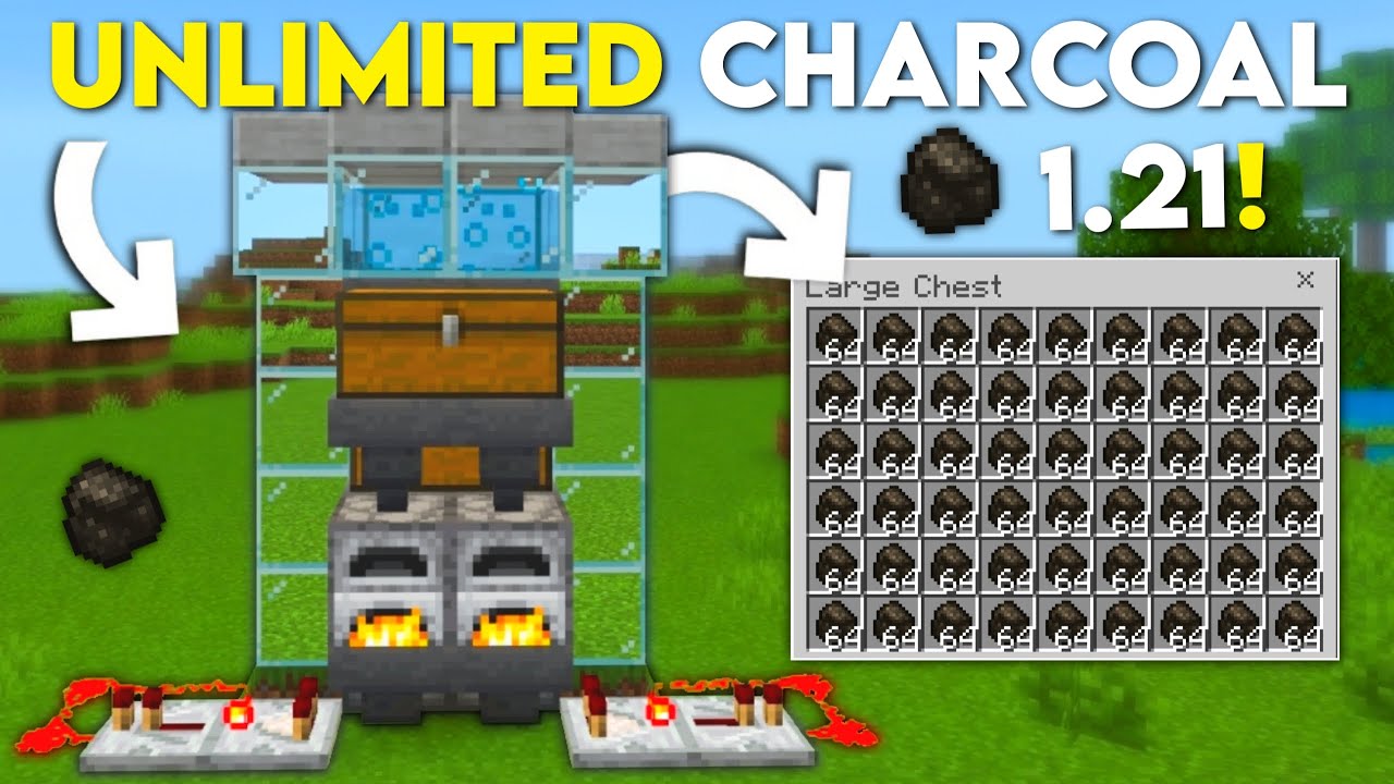 THE BEST 1.21 CHARCOAL FARM TUTORIAL in Minecraft Bedrock (MCPE/Xbox/PS4/Switch/PC)