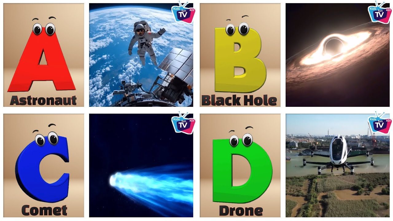 Space ABC Song | Nursery Rhymes for kids | Phonics for Kids @Kids fun a2z TV - Nursery Rhymes & Videos