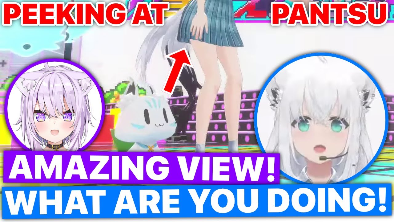Okayu Keeps Looking Up Fubuki's Skirt... (Feat. Korone, Mio / Hololive) [Eng Subs]