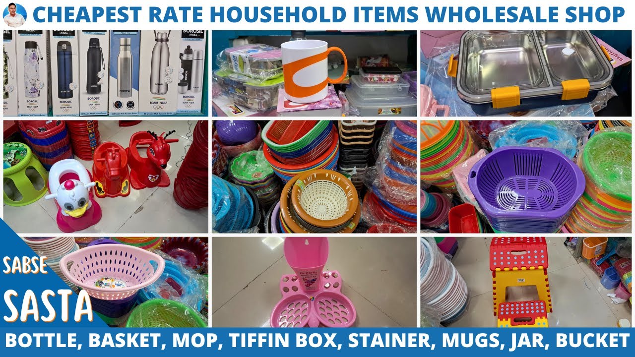 Cheapest Rate Household & Plastic Items Wholesaler in Kolkata | Bucket, Tiffin, Basket, Bottle, Mug