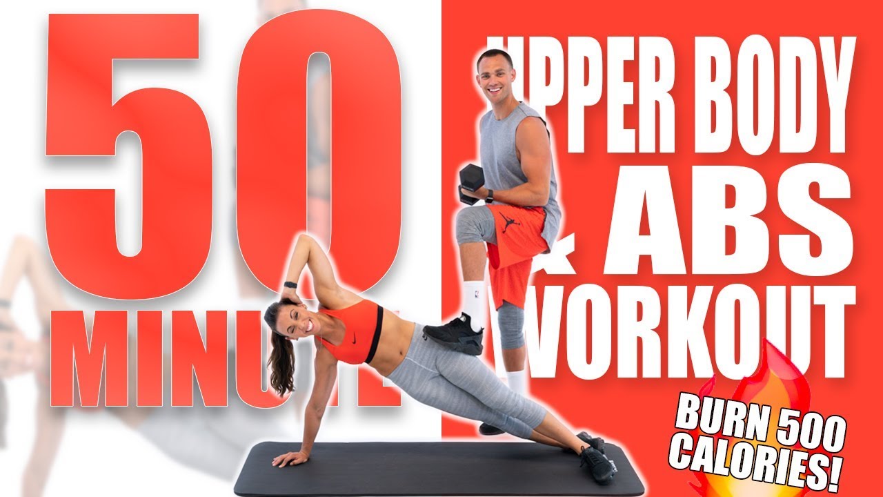 50 Minute Upper Body and Abs Workout 🔥Burn 500 Calories! 🔥Sydney Cummings