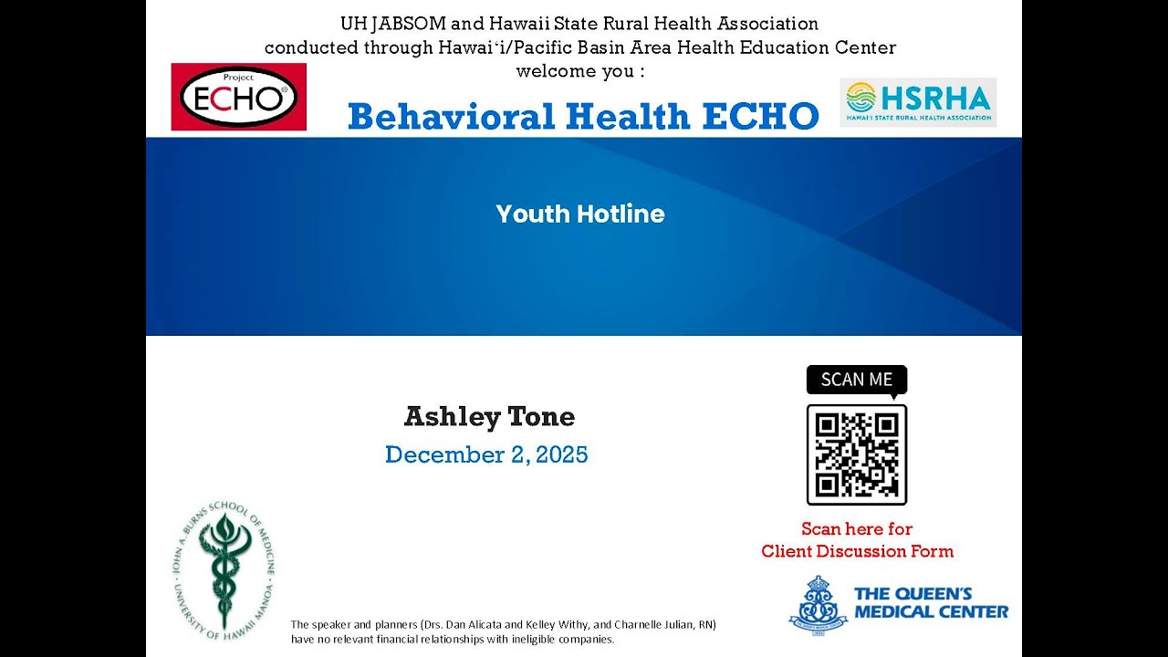 12-02-25- Behavioral Health ECHO | Youth Hotline