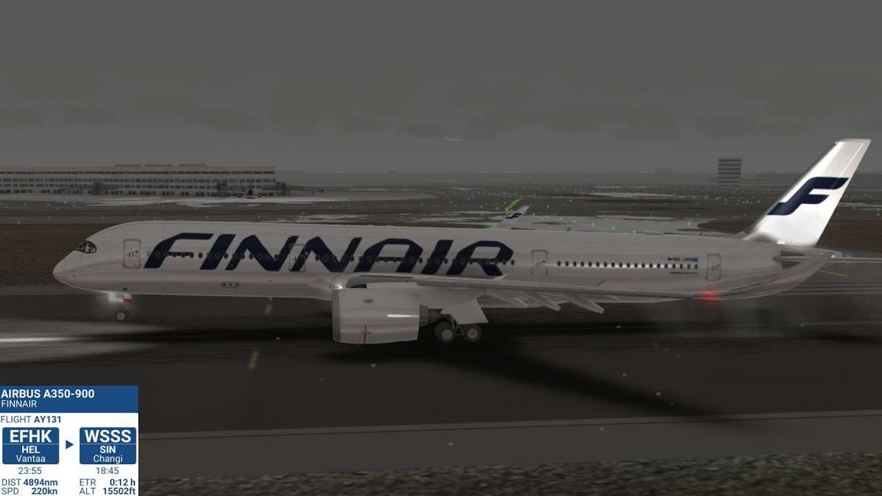 FINNAIR AY131 A350-900 Landing Singapore Changi Airport