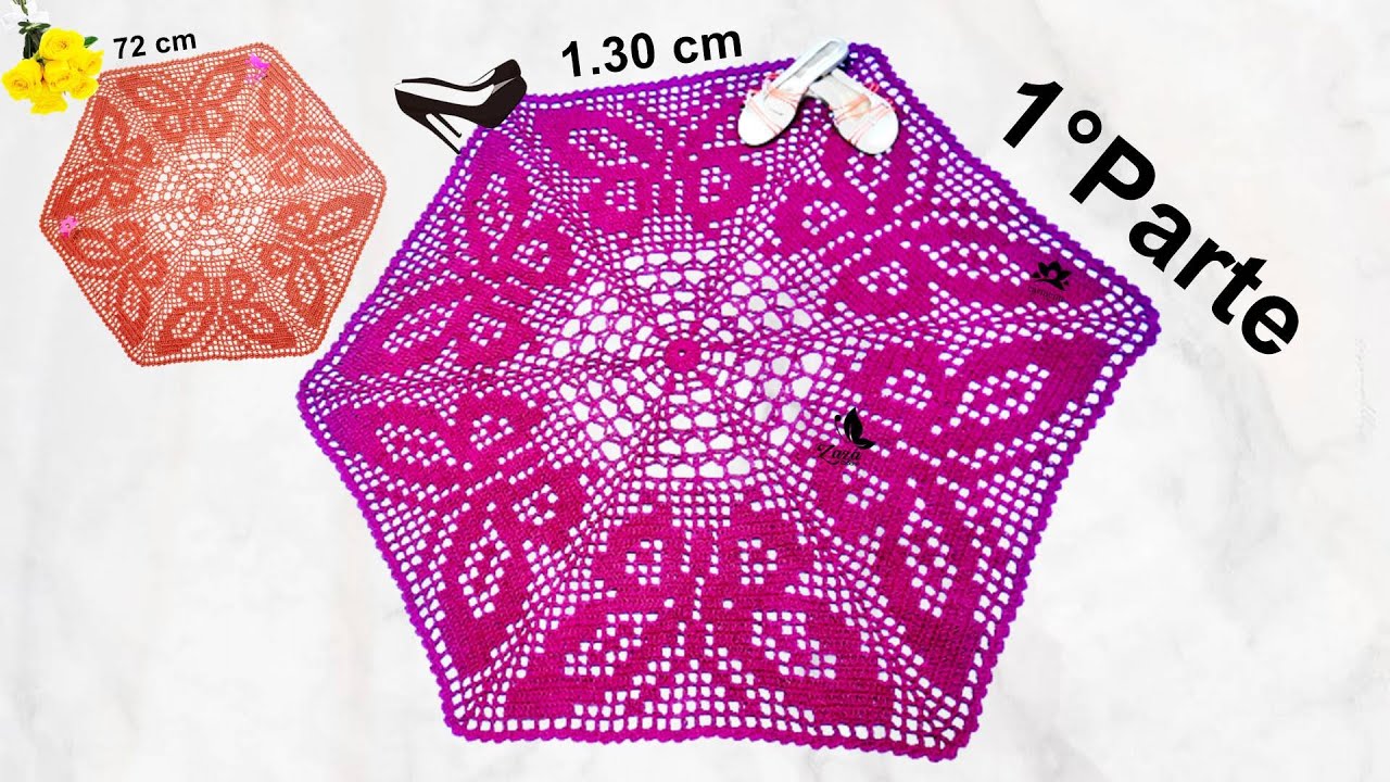 Tapete ou Toalha em Crochê Borboletas 1°Parte