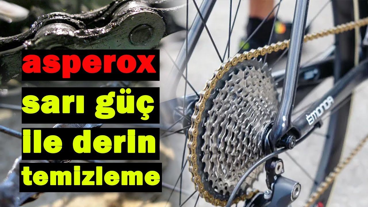 asperox sarı güç ile bisiklet zinciri temizleme ve bisiklet temizleme