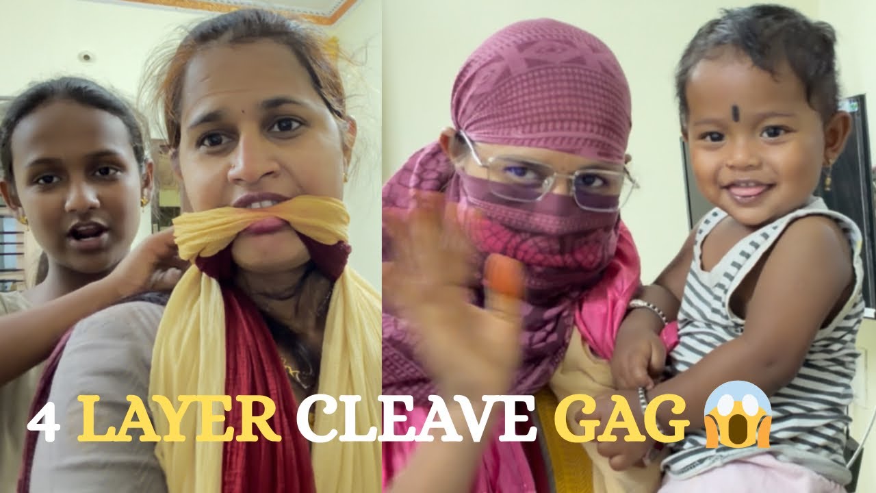 4 Layer Cleave Gag Challenge 😱 ನಾನು Cleave Gag ಹಾಕ್ಕೊಂಡು ಮನೆ ಕೆಲಸ ಮಾಡ್ಬೇಕು | Kannada Funny Challenge