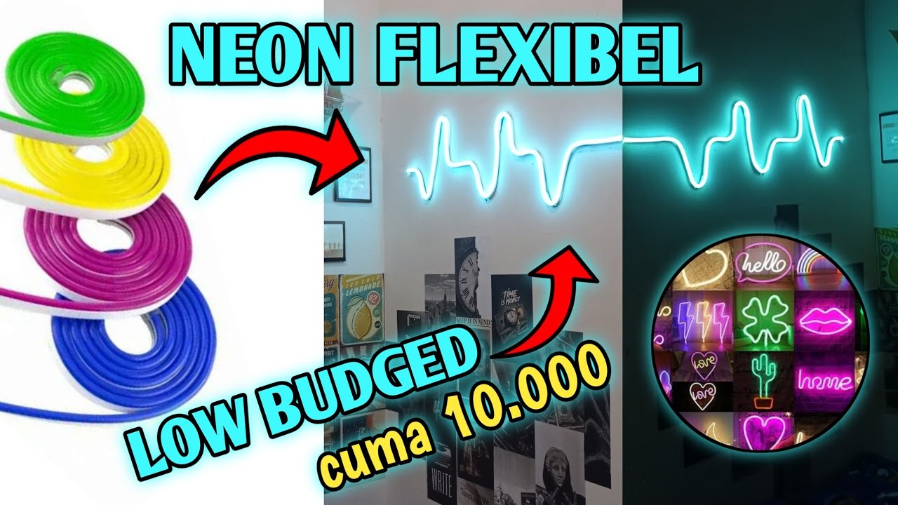 DIY NEON SIGN | Neon flex low budget cuma 10k gas langsung bungkus