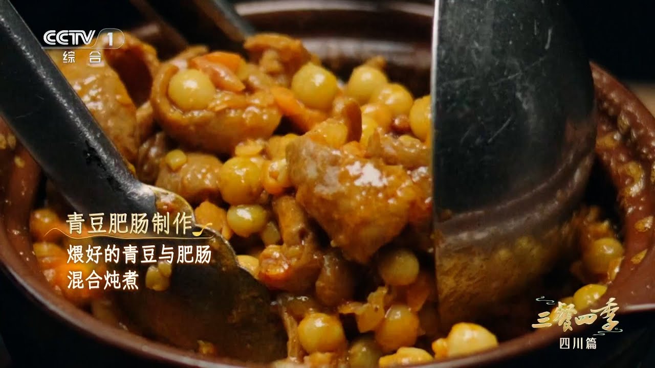 [三餐四季第三季]砂锅中的头牌——青豆肥肠 | CCTV