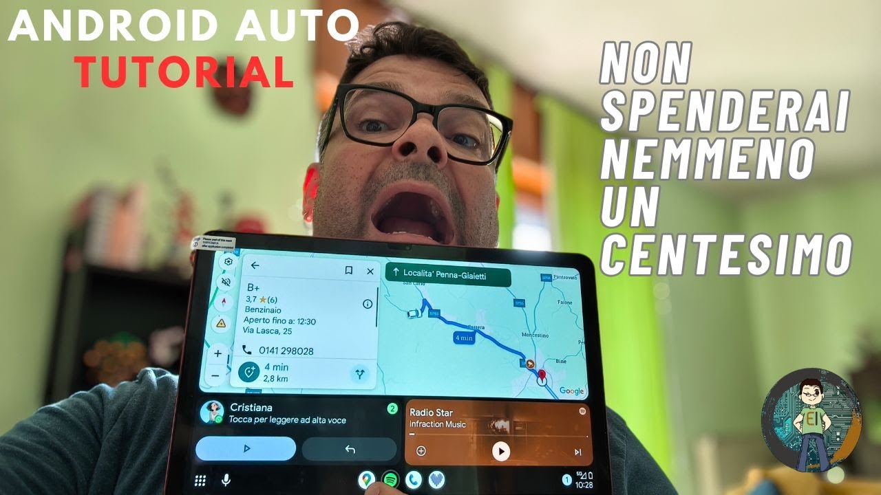 Come avere ANDROID AUTO senza spendere un euro nella vecchia auto, senza schermo e senza radio!!!