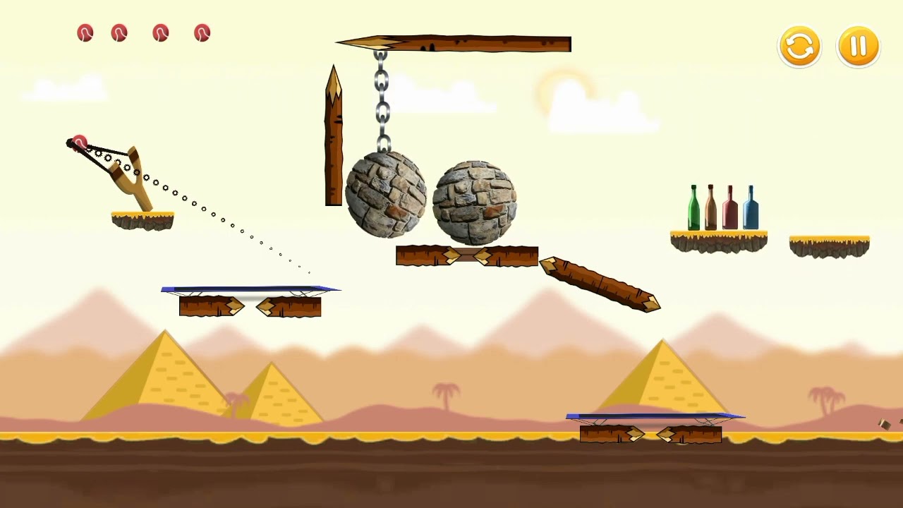 knock down bottles desert world level 21 to 24 | crashes all bottles