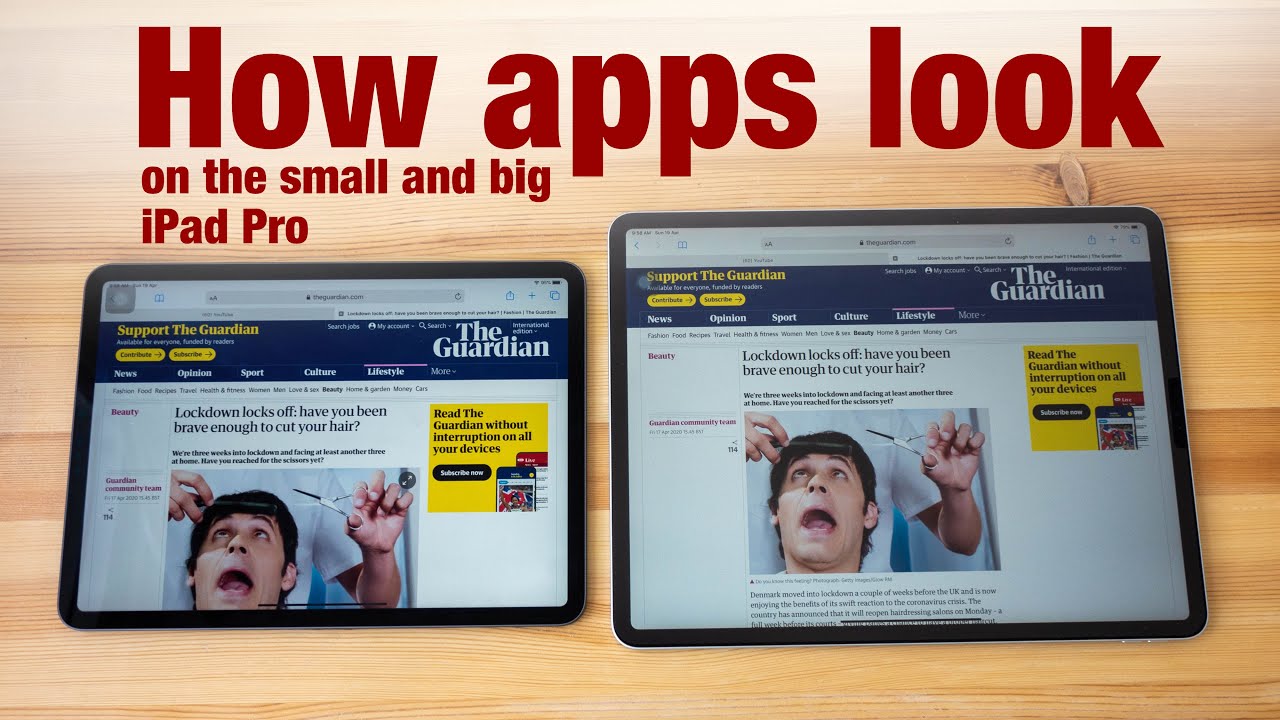Size and look comparison for apps on iPad Pro 11 and 12.9 & 13