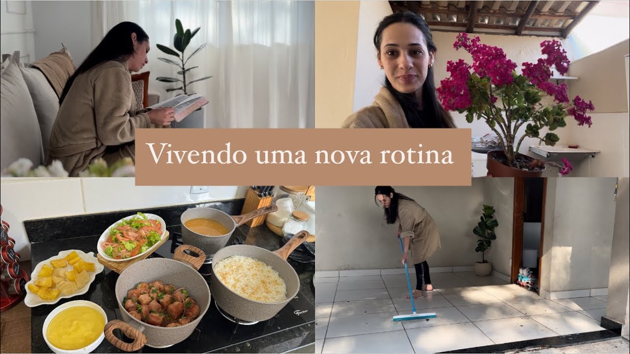 Vivendo uma nova rotina | como está sendo | limpando a casa, almoço delícia + trabalho à tarde 