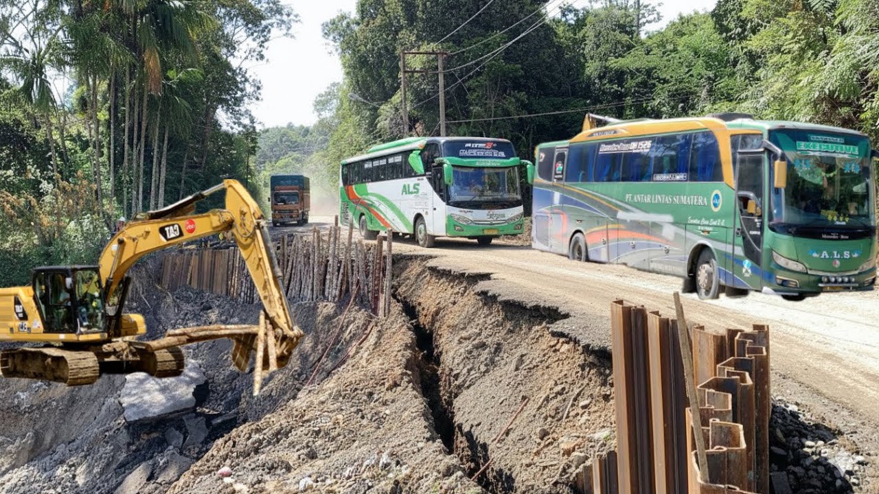 Retakan Kembali Mengancam Jalan Area Batu Jomba”Pancang Sheetpile Tak Mampu Menahan.