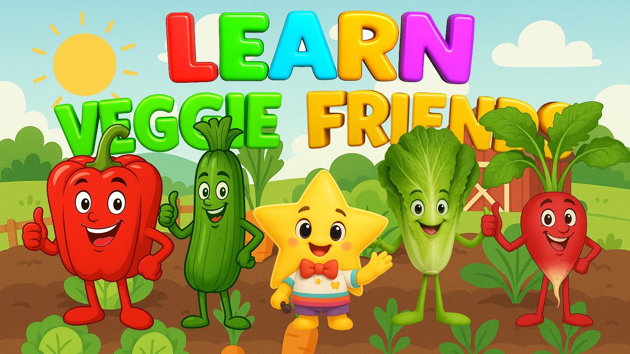 Learn ABC with Veggie Friends 🥬🌶️🥕🥒 | Fun Alphabet Songs & Healthy Veggies for Kids