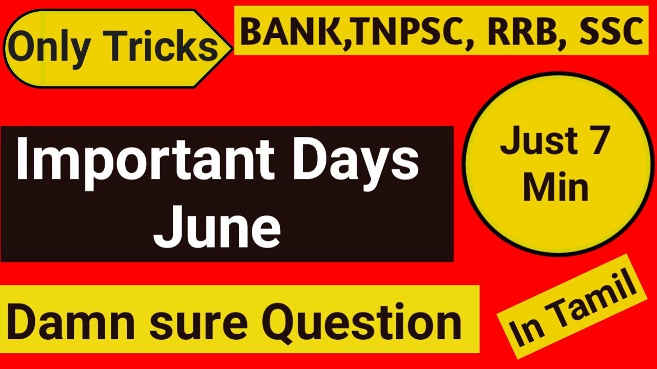 Just 7min to learn June month important days with easy Tricks