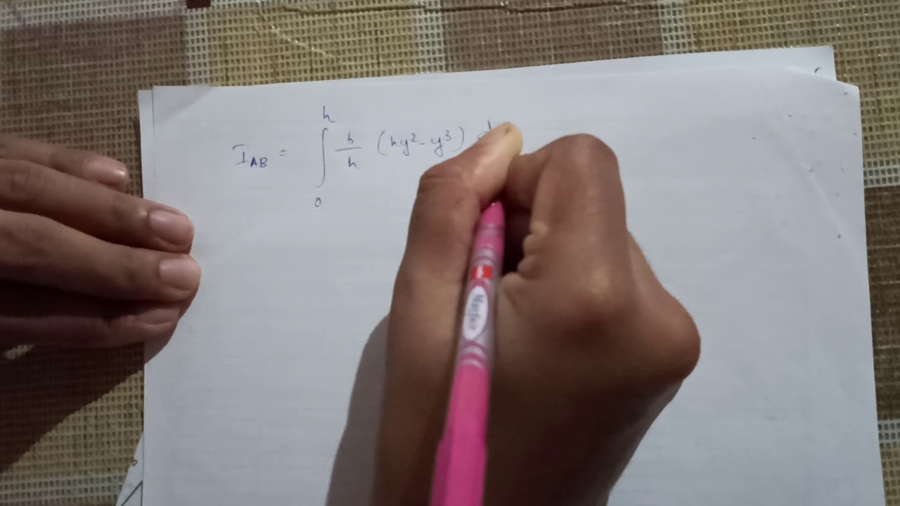 Moment of inertia of a right angled triangle