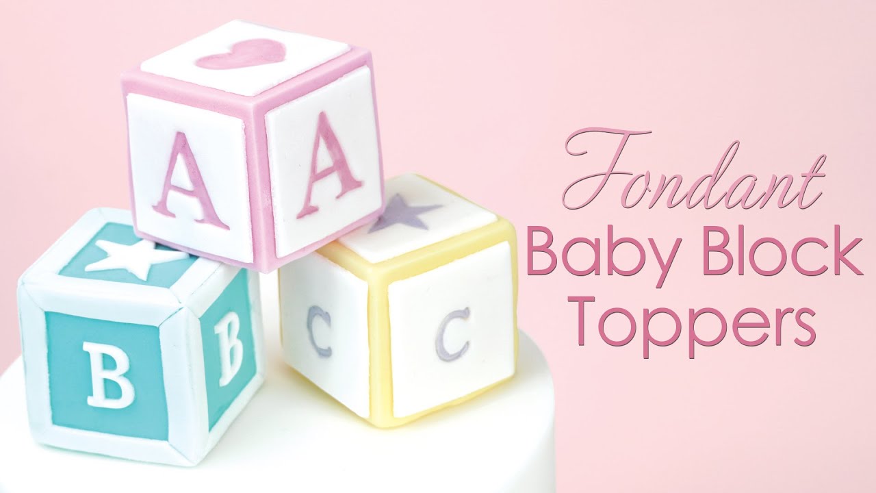 Easy Fondant 'Baby Block' Toppers - Cake Decorating Tutorial