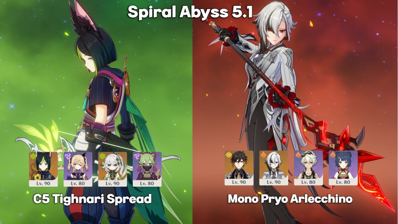 C5 Tighnari Spread & Mono Pryo Arlecchino | Spiral Abyss 5.1