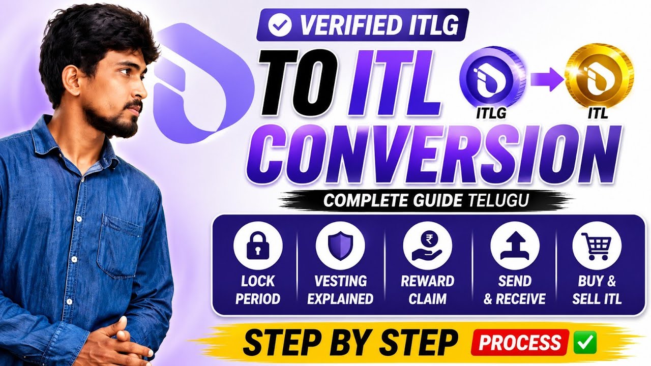 Verified ITLG to ITL Complete Guide Telugu | Lock, Vesting, Send, Receive, Buy & Sell | ITLX Wallet